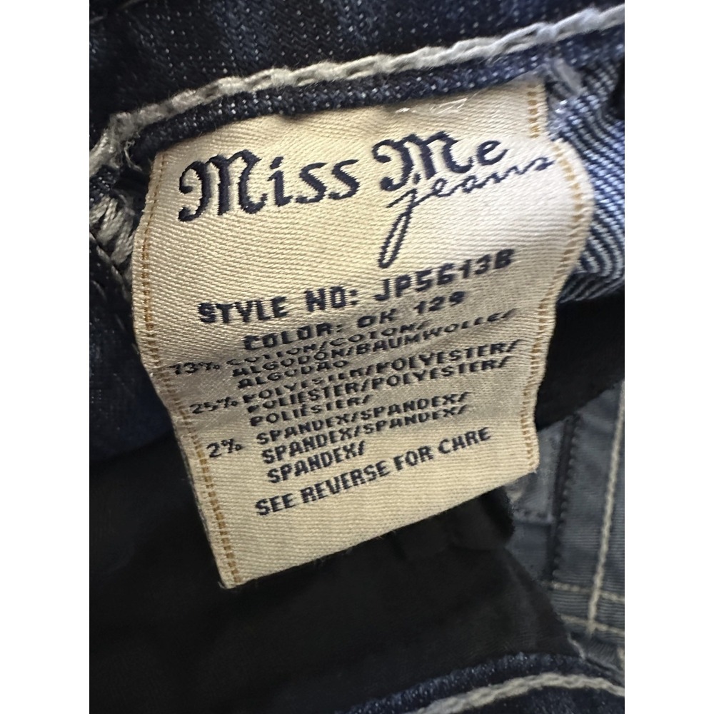 Miss Me Jeans Womens 28 Bootcut Low Rise Bling Rhinestone Embroidered Denim - Picture 15 of 15